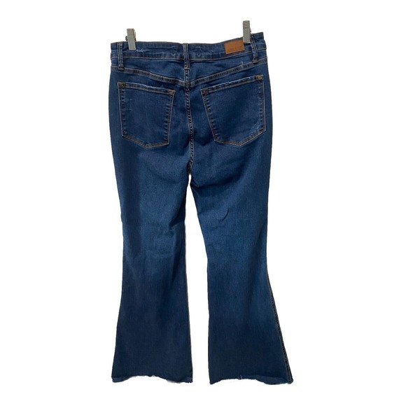 Judy Blue Jeans Womens 11/30 Blue Denim Super Flare Leg High Rise Raw Hem - Picture 6 of 12